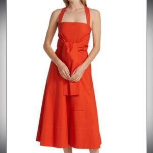 Proenza Schouler Orange Midi Dress Collaboration with Anthropologie